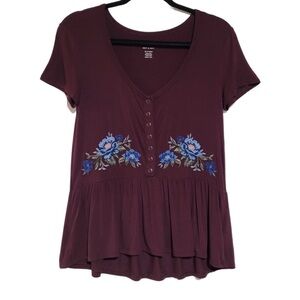 PICK 5$/15 American eagle soft & sexy maroon with flowers floral